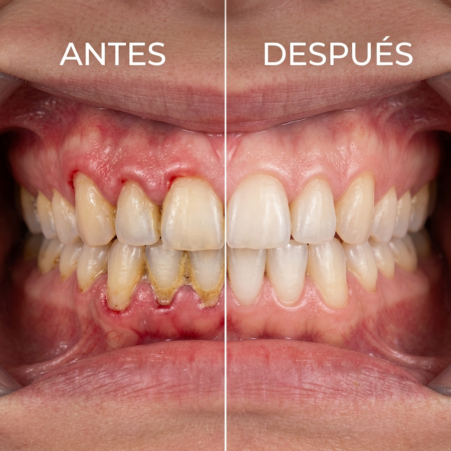 Antes y después del Gel Reparador AlureSmile